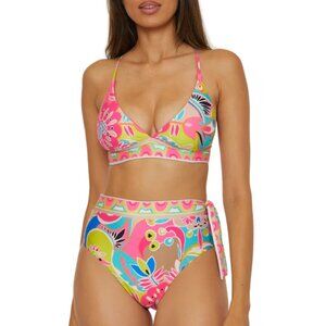 NWT Trina Turk Venus Reversible Halter Bra Swim Top & High Waist Bottom Set 4
